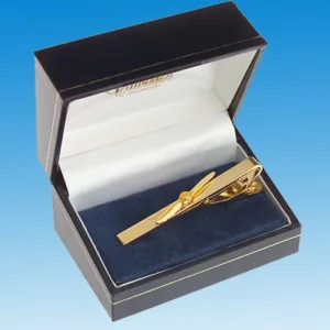 Pince Cravate hélice Bipale dorée à l'or fin 24 carats